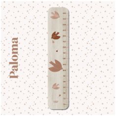 Toise en bois Les colombes Paloma personnalisable - Charlie et Suzie