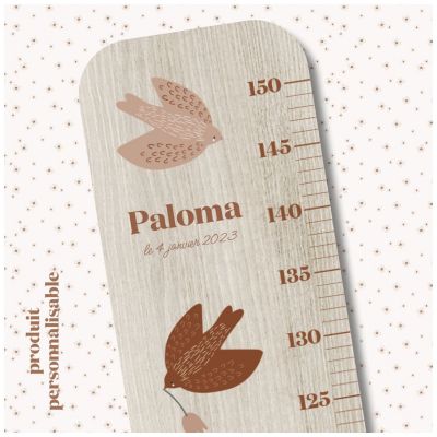 Toise en bois Les colombes Paloma personnalisable