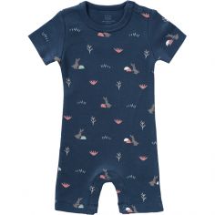 Pyjama léger en coton bio Rabbit mood indigo (6-12 mois : 67 à 74 cm) - Fresk
