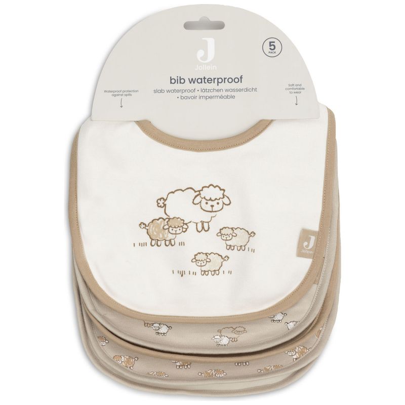 Lot de 5 bavoirs imperméables Woolly Jollein Packaging 7
