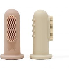 Lot de 2 brosses à dents à doigt Shifting sand-Blush - Mushie