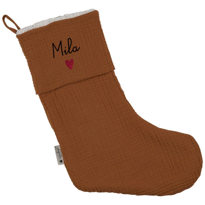 Chaussettes de Noël Gaze Caramel (personnalisable) Atelier Wagram Produit 3