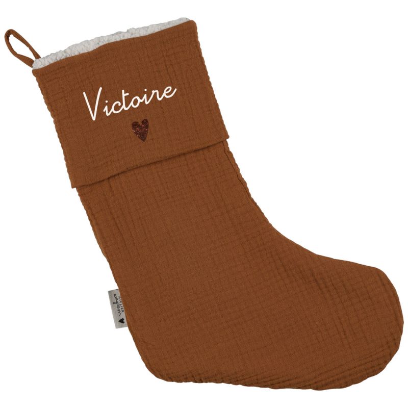 Chaussettes de Noël Gaze Caramel (personnalisable) Atelier Wagram Produit 4