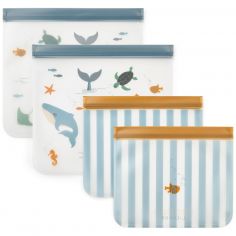 Lot de 4 sachets réutilisables Rebus Sea Creature - Liewood