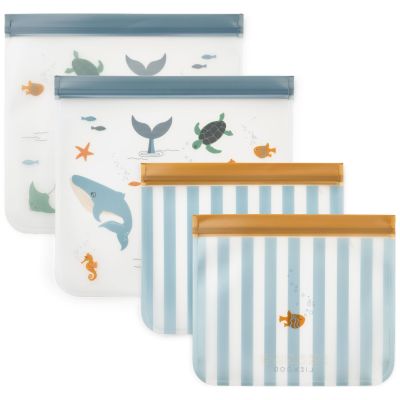 Lot de 4 sachets réutilisables Rebus Sea Creature Liewood
