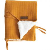 Couverture fluffy jaune caramel (75 x 100 cm)