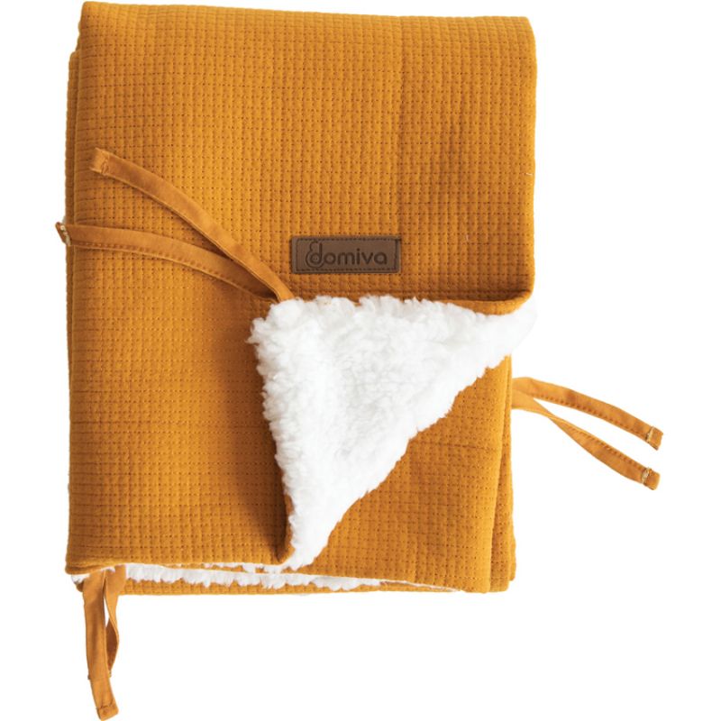 Couverture fluffy jaune caramel (75 x 100 cm) Domiva