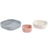 Lot de 3 bols silicone gigogne velvetgrey/cotton/dustyrose)  par Béaba