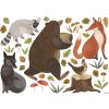 Planche de stickers L Woodland Bear & Friends (64 x 90 cm) - Lilipinso