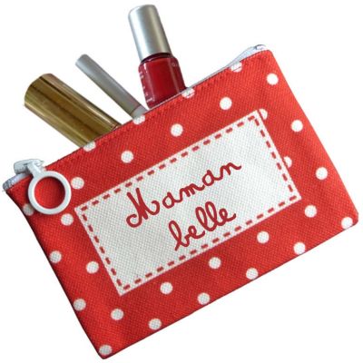 Mini Pochette Fête des mères rouge (personnalisable) Les Griottes