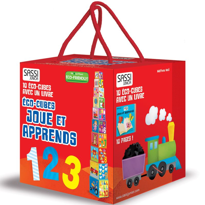 Livre et cubes empilables Joue et apprends Sassi Junior