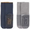 Lot de 2 paires de chaussettes antidérapantes en coton bio bleu (pointure 19-22)  par Lässig 
