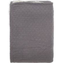 Couverture en tricot Teddy Bliss knit storm grey gris (75 x 100 cm)  par Jollein