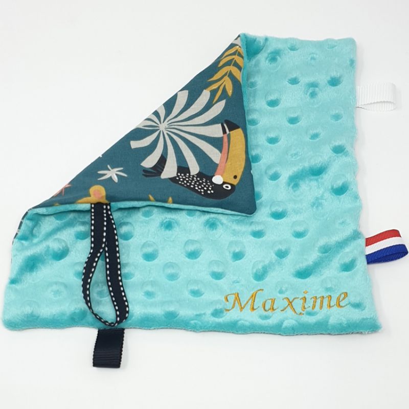 Kit doudou carré DIY Jungle vert (personnalisable) Mon Kit Couture
