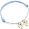 Bracelet cordon 2 charms coeur personnalisable (plaqué or)  par Petits trésors