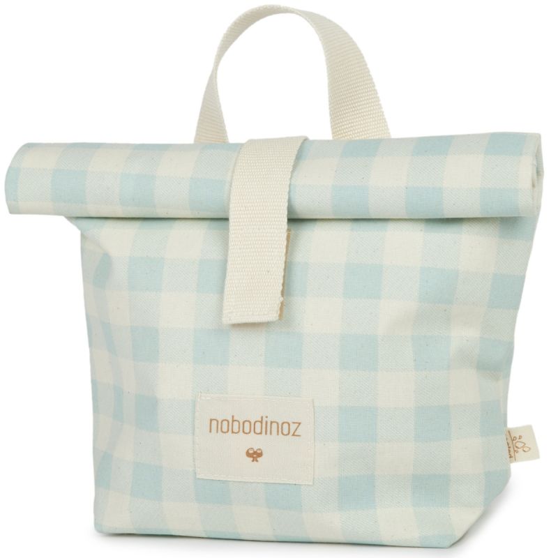 Sac goûter éco Sunshine opaline vichy Nobodinoz Produit 1 grande taille