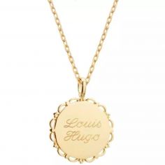 Collier chaîne médaille Dentelle personnalisable (plaqué or)