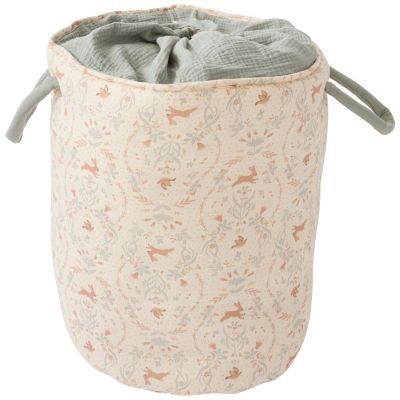 Maxi panier de rangement à anses jardin enchanté et vert de gris (40x45cm) BB & Co