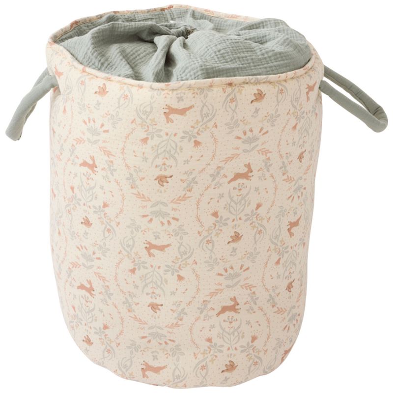 Maxi panier de rangement à anses jardin enchanté et vert de gris (40x45cm) BB & Co Produit 1
