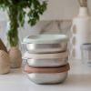 Lot de 3 boîtes repas Inox Natural Set Béaba Ambiance 6