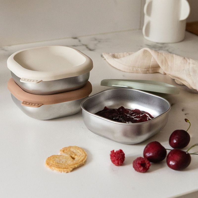 Lot de 3 boîtes repas Inox Natural Set Béaba Ambiance 7