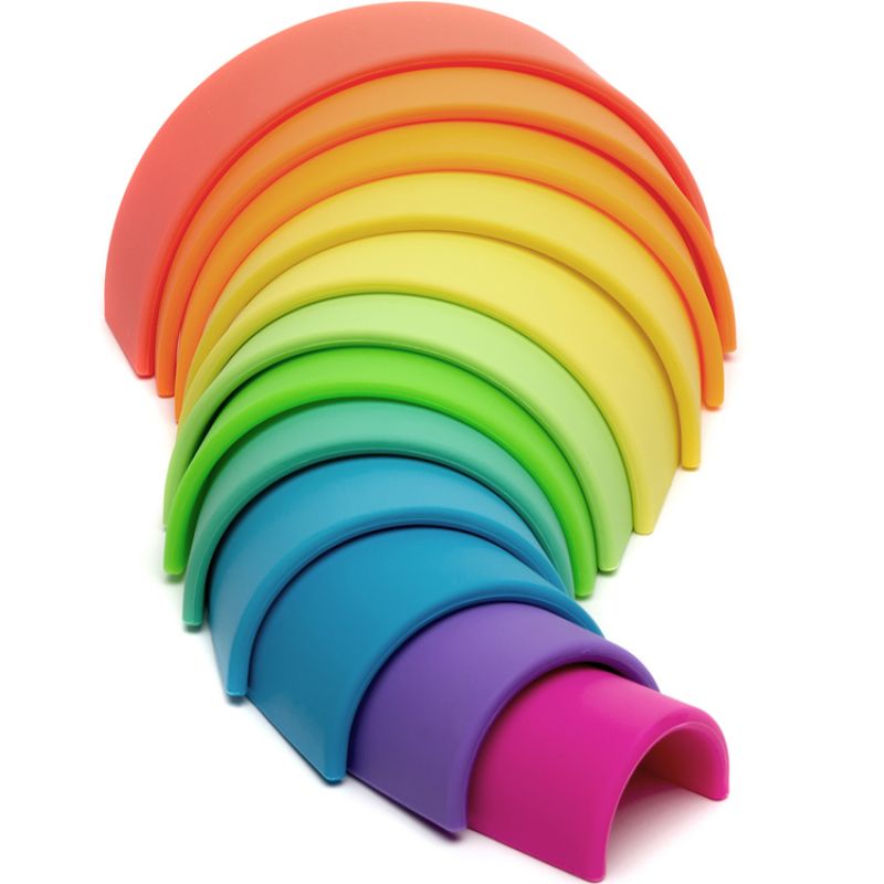 Arc-en-ciel en silicone à empiler Néon (12 pièces) Dëna