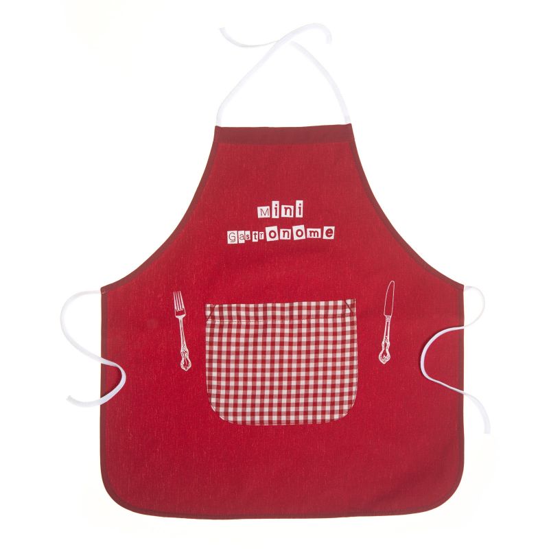 Tablier brodé Mini gastronome rouge-vichy (3-5 ans) BB & Co