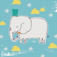 Tableau Go Wild by Lizzie Mackay Mister éléphant (50 x 50 cm)  par Lilipinso
