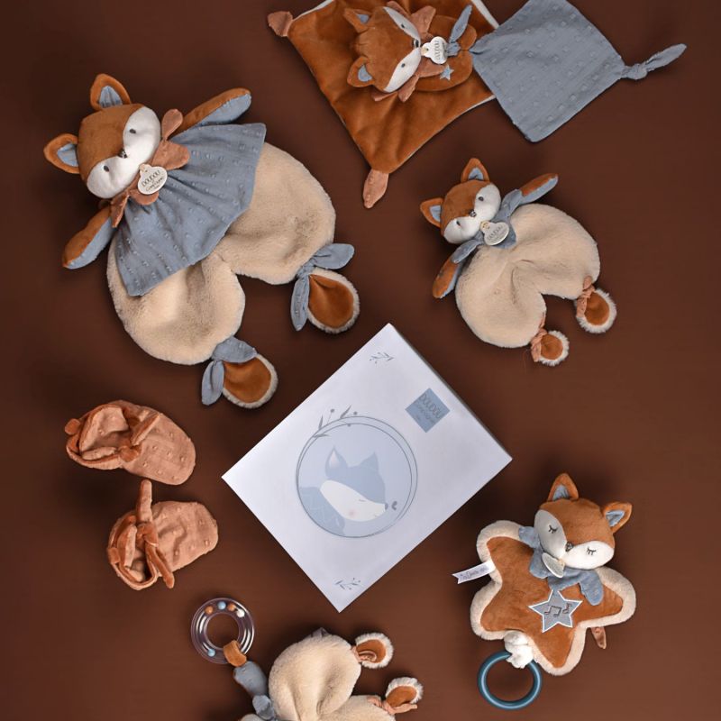 Doudou attache-sucette Timo marron (20 cm) Doudou et Compagnie Ambiance 9