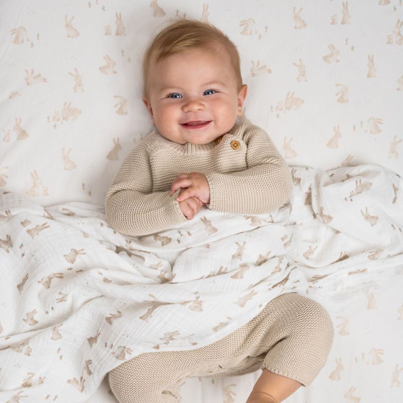Lange en gaze de coton Baby Bunny (120 x 120 cm) Little Dutch Ambiance 2