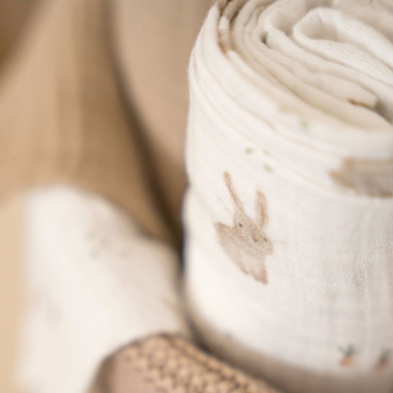 Lange en gaze de coton Baby Bunny (120 x 120 cm) Little Dutch Ambiance 5