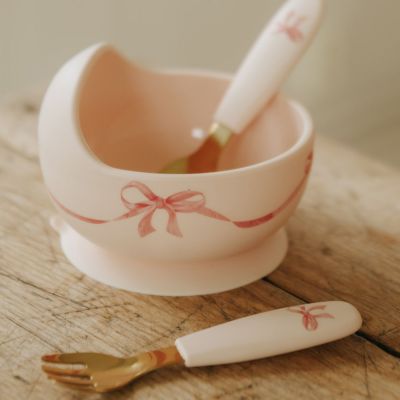 Set bol et cuillère Rosy Bow