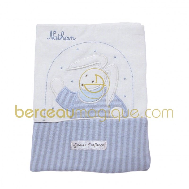 Protège carnet de santé Lapin ciel (Avec broderie) Moulin Roty