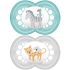 Lot de 2 sucettes anatomiques Décor classique mixte en silicone (6 mois et +) - MAM Lot de 2 sucettes anatomiques Décor classique mixte en silicone (6 mois et +) - MAM