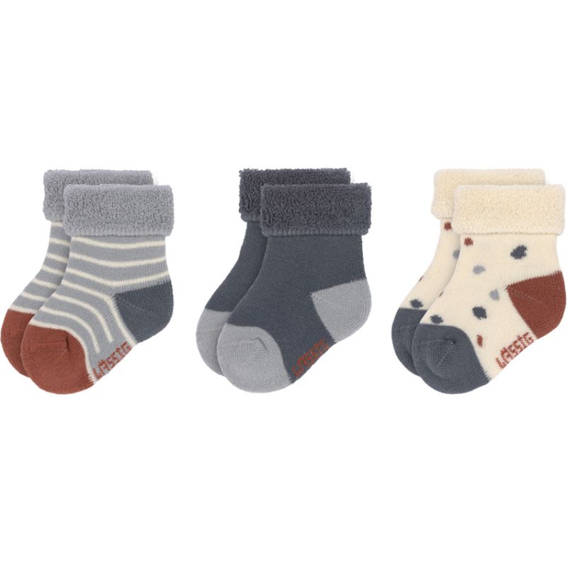 Lot de 3 paires de chaussettes bébé en coton bio Tiny Farmer bleu (pointure 12-14) Lässig