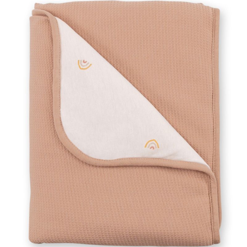 Couverture réversible en jersey Waffle macaron (75 x 100 cm) Bemini