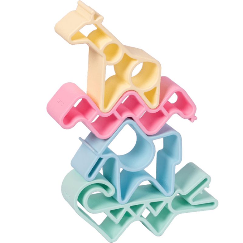 Lot de 4 animaux en silicone Pastel Dëna