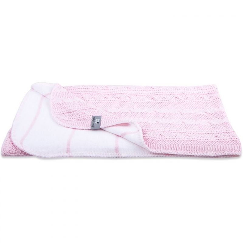 Couverture Cable Feston rose, blanc (80 x 90 cm) Baby's Only