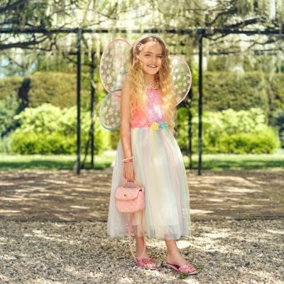 Déguisement robe Flora avec ailes (5-7 ans)