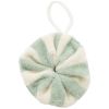 Fleur de douche enfant en éponge bambou rayée ivoire et vert de gris BB & Co Produit 1
