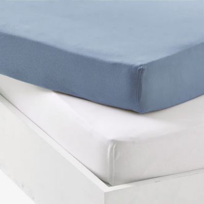 Lot alèse et drap housse Blanc-Ocean (60 x 120 cm)
