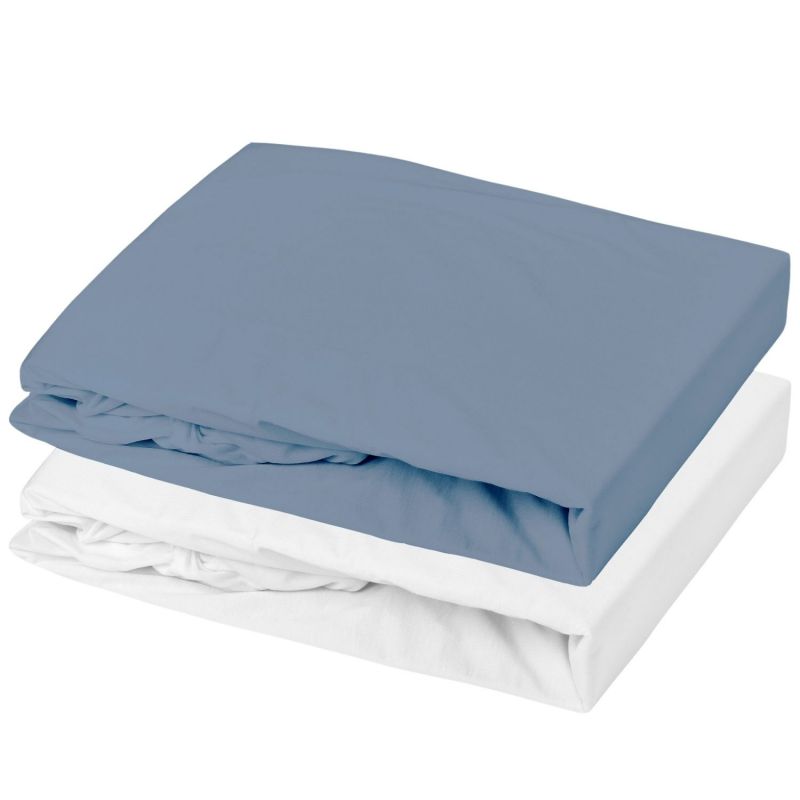 Lot alèse et drap housse Blanc-Ocean (60 x 120 cm) Mon P'tit Dodo Produit 1