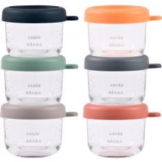 Coffret 6 portions verre 150 ml (Sunrise color mix) - Béaba