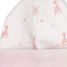 Bonnet de naissance rose Sophie la girafe (0-1 mois)