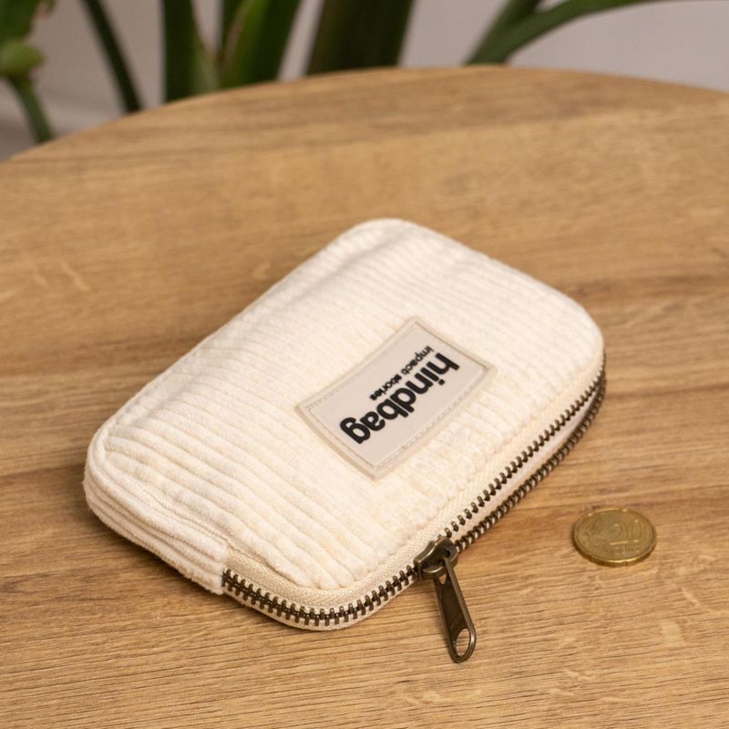 Porte-monnaie Lili Velours Beige Hindbag Ambiance 1