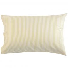 Taie d'oreiller en percale de coton Rayé Tournesol (40 x 60 cm) - Kadolis
