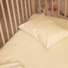 Taie d'oreiller en percale de coton Rayé Tournesol (40 x 60 cm)