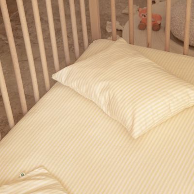 Taie d'oreiller en percale de coton Rayé Tournesol (40 x 60 cm)