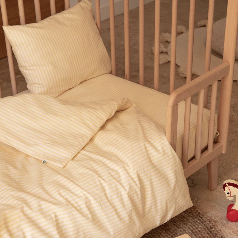 Taie d'oreiller en percale de coton Rayé Tournesol (40 x 60 cm) Kadolis Ambiance 4