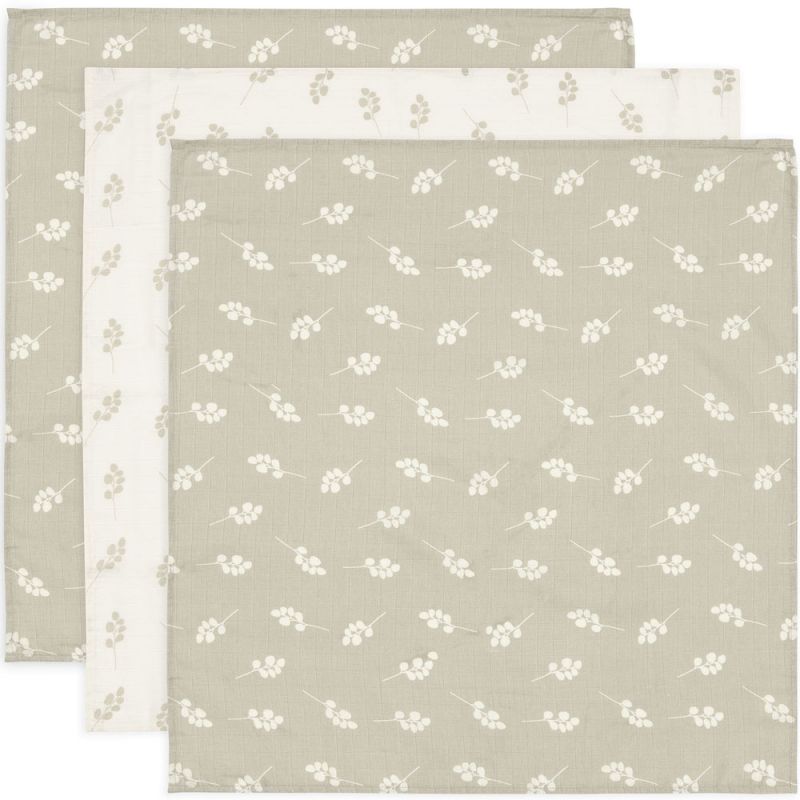 Lot de 3 langes en gaze de coton Twig Olive Green (70 x 70 cm) Jollein Produit 1 grande taille